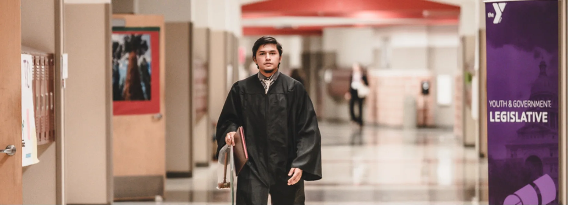 Student wearing judicial robes