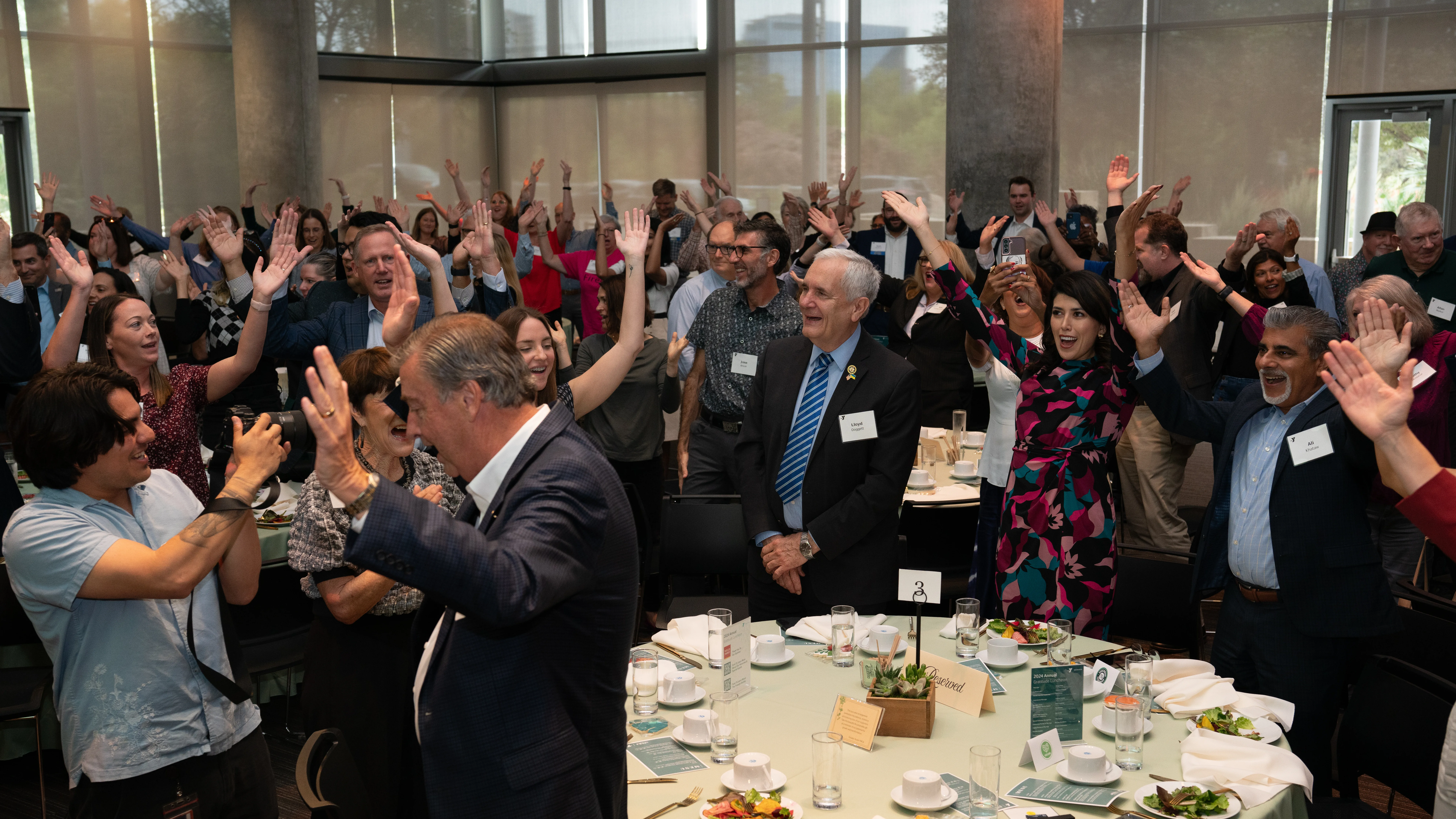 Gratitude luncheon attendees celebrating